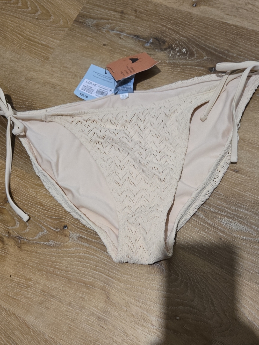Target Cream Crochet Side-Tie Bikini Bottoms